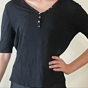 Black 3-4 button up